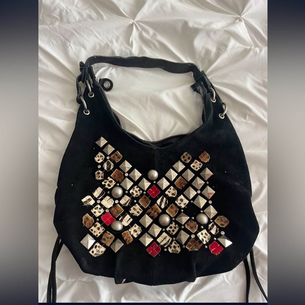 Studded Black and Brown Women's Bag